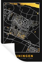 Stickers muraux - Beuningen - Black and Gold et Or - Carte - Plan d'étage - Plan de la ville - 20x30 cm - Feuille adhésive