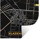 Stickers muraux - Klazienaveen - Carte - Black and Gold et Or - Plan de la ville - Carte - 100x100 cm - Feuille adhésive XXL