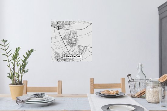 Stickers muraux - Carte - Bennekom - Plan de la ville - Carte - 80x80 cm - Feuille adhésive