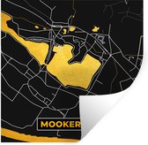 Stickers muraux - Carte - Plan d'étage - Plan de la ville - Mookerplas - Or - 120x120 cm - Feuille adhésive XXL
