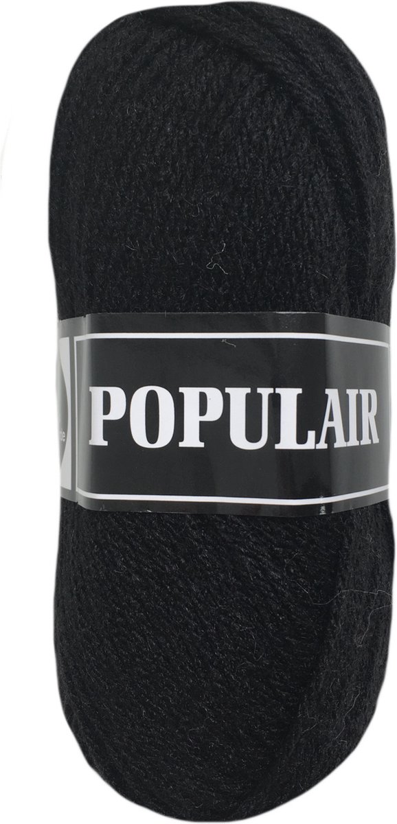 Beijer Populair acryl garen - zwart (06) - pakket 5 bollen x 50 gram - haakgaren - breigaren