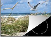 KitchenYeah® Inductie beschermer 59x52 cm - Strand - Vogel - Planten - Kookplaataccessoires - Afdekplaat voor kookplaat - Inductiebeschermer - Inductiemat - Inductieplaat mat