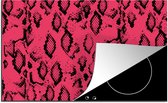 KitchenYeah® Inductie beschermer 85x52 cm - Slangenprint - Dieren - Roze - Kookplaataccessoires - Afdekplaat voor kookplaat - Inductiebeschermer - Inductiemat - Inductieplaat mat