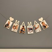 Houten Fotoslinger Mama - Slinger - Foto - Foto's - Moeder - Moederdag - Decoratie - Moederdag cadeautje - Cadeau