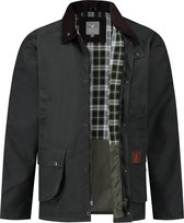 MGO Heren Wax Jacket Boris - Waterafstotende zomer outdoor jas - Olijfgroen - Maat L