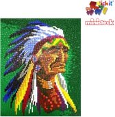 Stick-it Opperhoofd Sitting Bull (indianen), ca. 3.500 steentjes, compatibel met Ministeck
