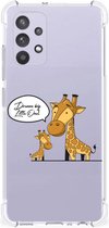 Hoesje Bumper Geschikt voor Samsung Galaxy A32 4G | A32 5G Enterprise Editie Telefoon Hoesje met doorzichtige rand Giraffe
