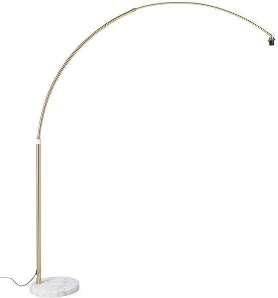 Foto: Qazqa xxl moderne booglamp vloerlamp staande lamp 1 lichts h 2690 mm goud messing woonkamer slaapkamer