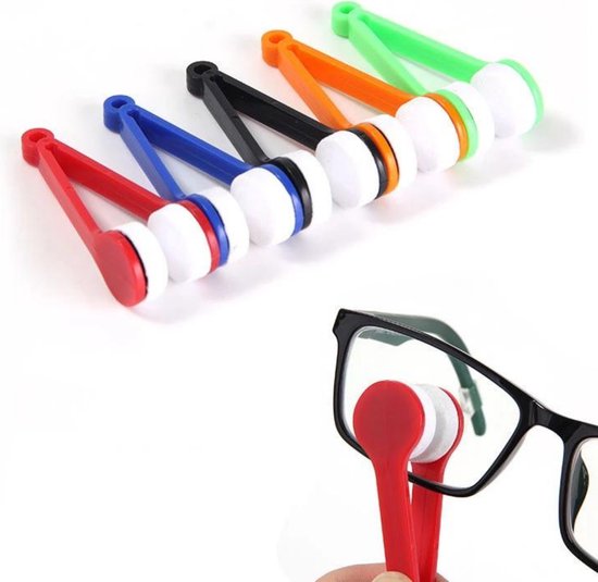 Microfiber Brillen Cleaner  - Borstel Schoonmaak Tool  - Multikleur - 1 stuk willekeurige kleur