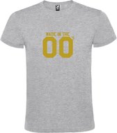 T-shirt Grijs avec imprimé "Made in the Zero's / double 00" Goud taille M