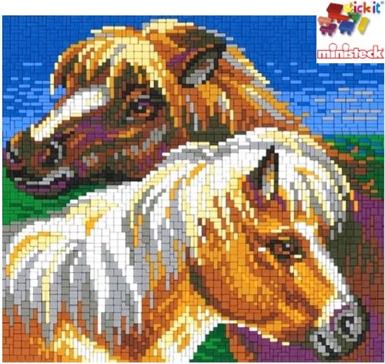 Stick-it Pony's in de weide, ca. 4.500 steentjes, compatible met Ministeck  | bol.com