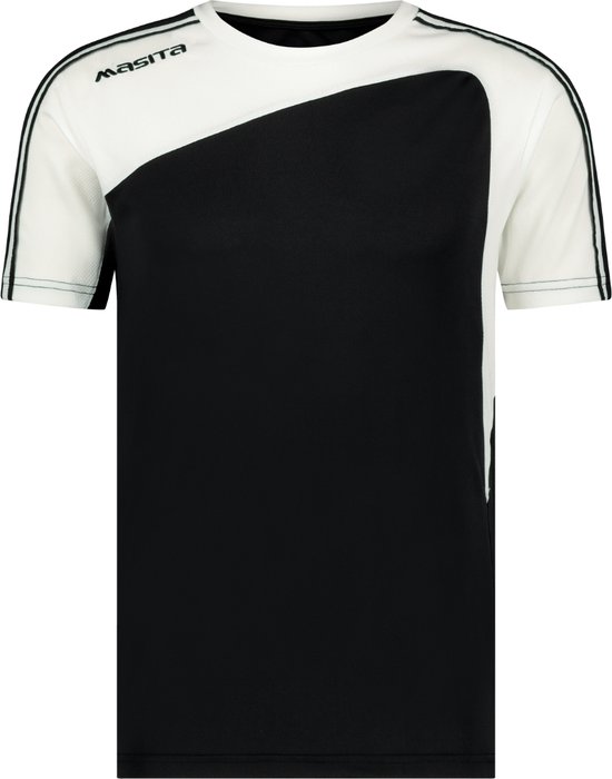 Masita | Sportshirt Forza - Licht Elastisch Polyester - Ademend Vochtregulerend - BLACK/WHITE - M