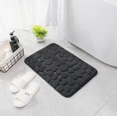 Badmat Antislip 60x40cm | Comfortabel en zacht | Absorberend | Zwart | Douchemat | Wasmachine bestendig