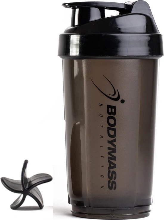 Bodymass - Shaker de protéines | Bidon | Shaker - 600 ml - Full Color Noir  | Noir | bol