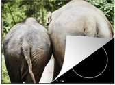 KitchenYeah® Inductie beschermer 71x52 cm - Olifant - Dieren - Grijs - Natuur - Kookplaataccessoires - Afdekplaat voor kookplaat - Inductiebeschermer - Inductiemat - Inductieplaat mat