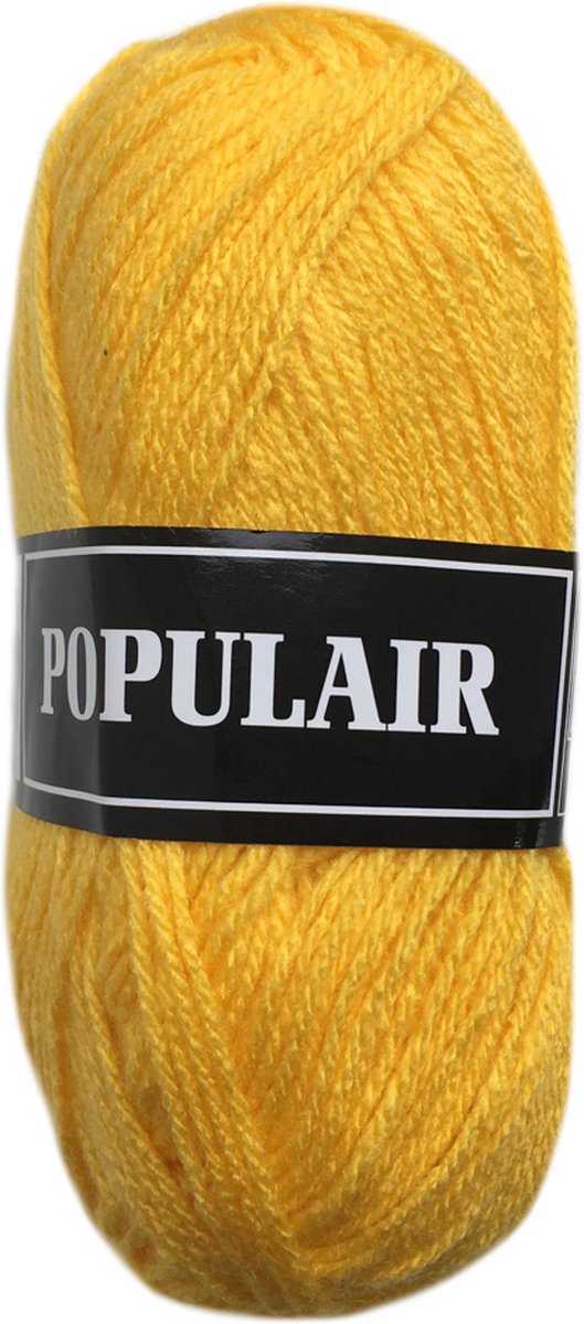 Beijer BV Populair acryl garen - kanarie geel (72) - 5 bollen