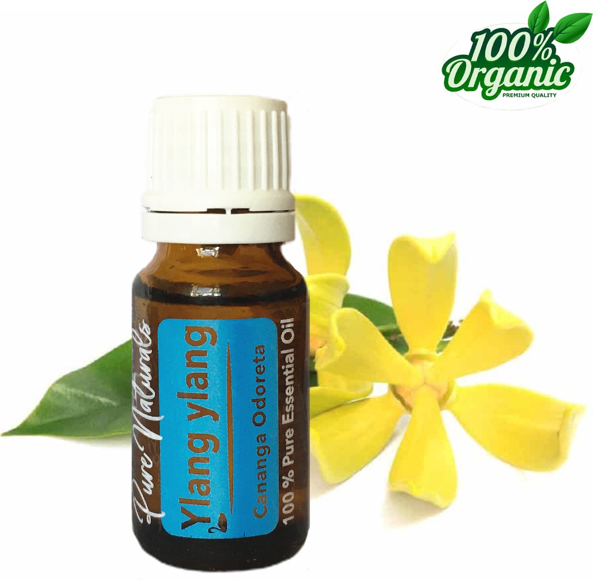 Goedkoopste Ylang Ylang etherische Olie 10 ml | Ylang Ylang Oil | 100 PUUR | Bio | Essentiële olie Aromatherapie | Olie diffuser | Geschikt voor inname | Pure Naturals