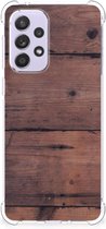 Anti Shock hybrid Case Geschikt voor Samsung Galaxy A33 Telefoon Hoesje met doorzichtige rand Old Wood