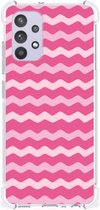 Foto hoesje Geschikt voor Samsung Galaxy A32 4G | A32 5G Enterprise Editie Smartphone hoesje met doorzichtige rand Waves Pink