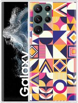 Galaxy S22 Ultra Hoesje Modern Abstract Paars - Designed by Cazy