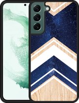Galaxy S22+ Hardcase hoesje Space wood - Designed by Cazy