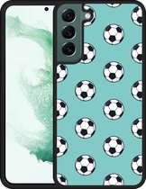 Galaxy S22+ Hardcase hoesje Blue Soccer Pattern - Designed by Cazy