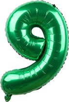 Folieballon / Cijferballon Groen XL - getal 9 - 82cm