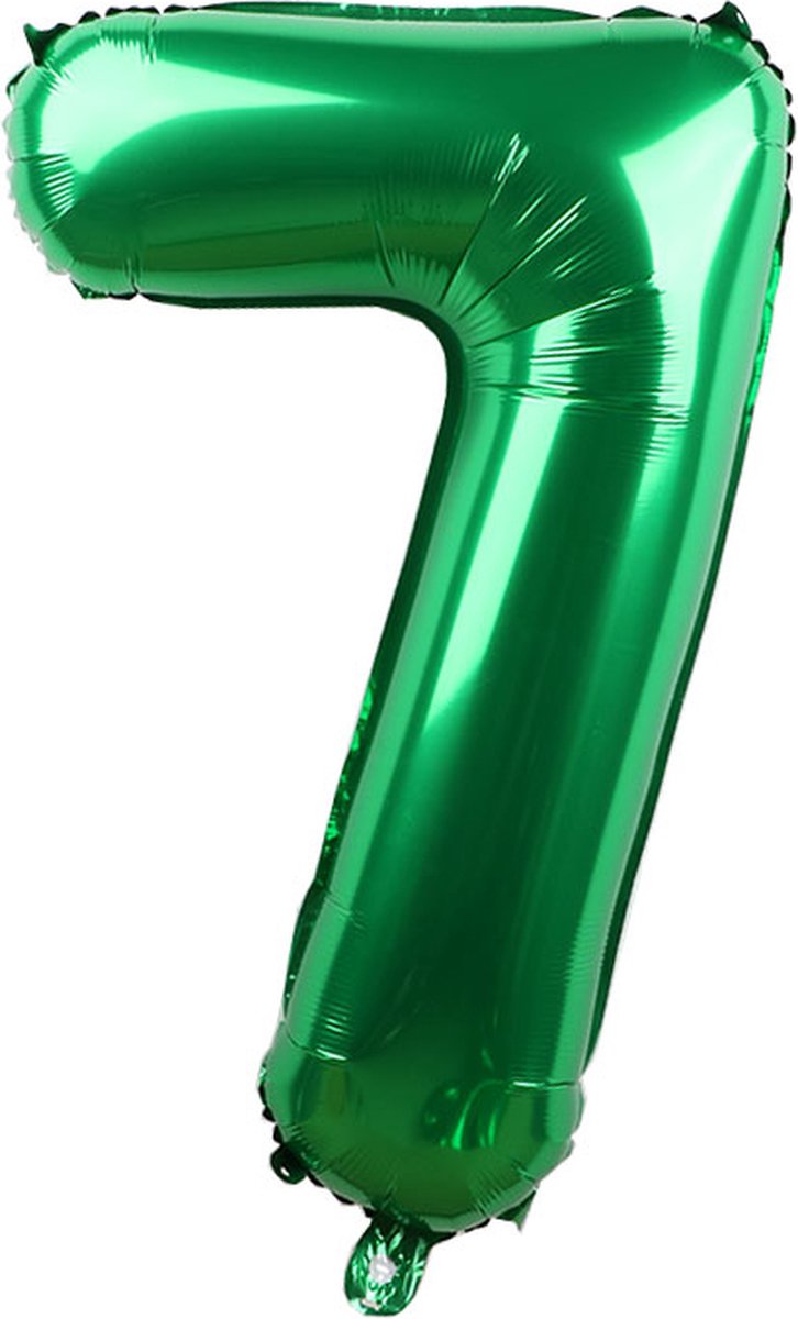 Folieballon / Cijferballon Groen XL - getal 7 - 82cm