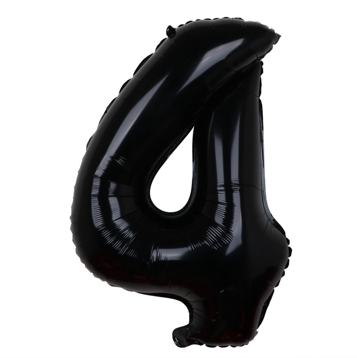 Folieballon / Cijferballon Zwart XL - getal 4 - 82cm