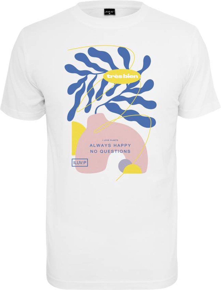 Mister Tee Heren Tshirt -XS- Tres Bien Wit