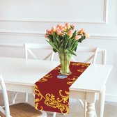 Zijou de table Rouge Citroen - Tissu lin 140x45 cm