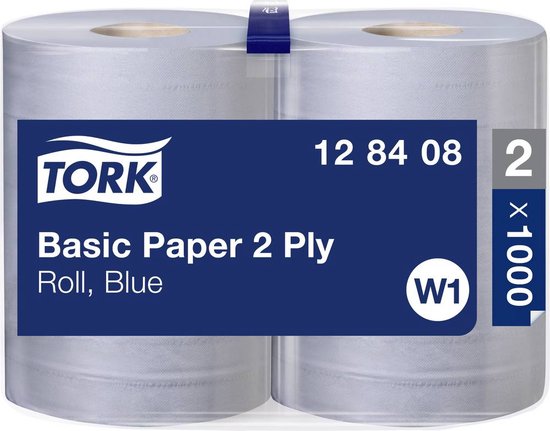 TORK 128408 Standaard papieren doekjes, rol blauw W1 Aantal: 2000 stuk(s)