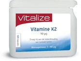 Vitalize Vitamine K2 120 capsules - Draagt bij aan een goed verloop van de bloedstolling - Bevat MK-7 (menaquinone), een biologisch actieve vorm van vitamine K2