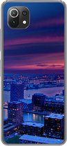 Geschikt voor Xiaomi 11T hoesje - Rotterdam - Lucht - Roze - Siliconen Telefoonhoesje