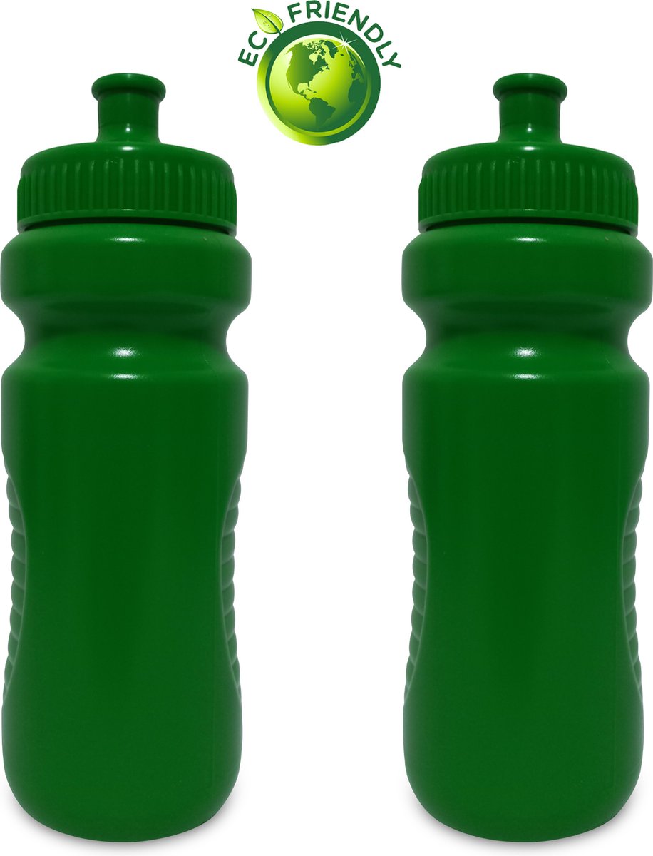 2x 700ml Waterfles groen - Drinkflessen volwassenen/kinderen