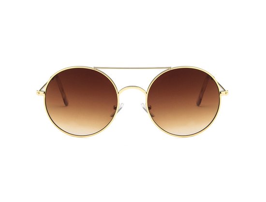 Zonnebril Retro Metaal Rond 2022 - Goud Gradient van Lacety — afbeelding 2