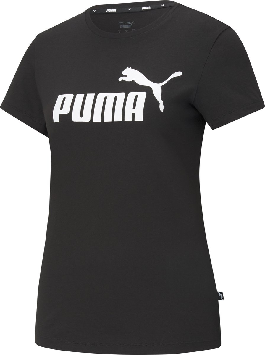 PUMA ESS Logo Tee Dames T-shirt Zwart