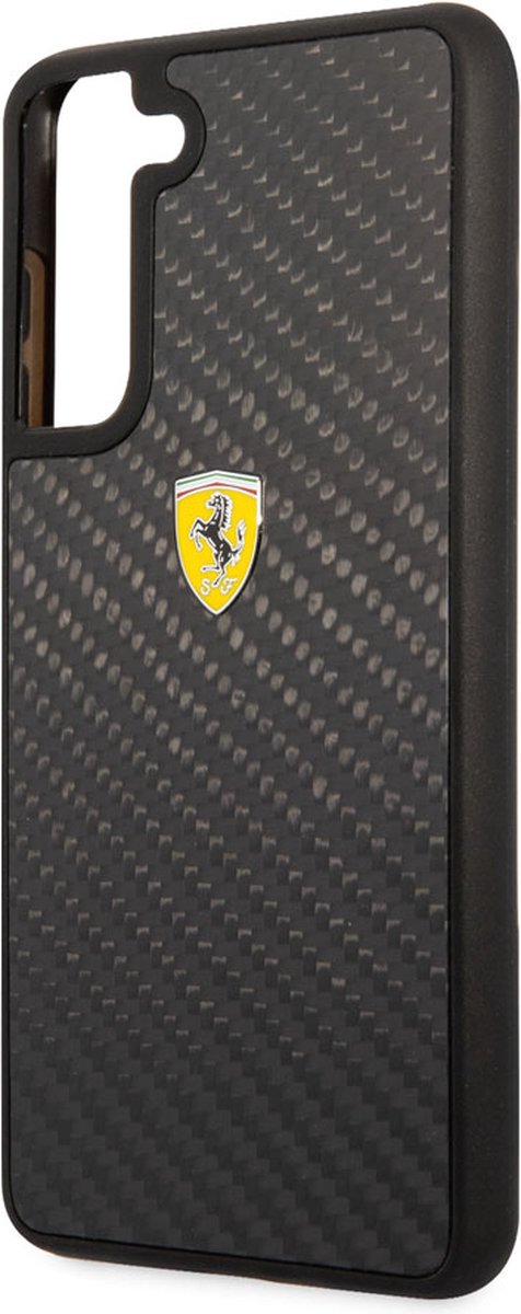 Samsung Galaxy S21 FE Backcase hoesje - Ferrari - Effen Zwart - Carbon van Ferrari — afbeelding 3