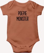 Rompertjes met tekst -Rompertjes - Rompers & boxpakken - in baby -  Bedrukt met Tekst - Poepie monster - Babyromper met Korte mouwen - Bedrukte romper - Kraam cadeau - Babypakje -