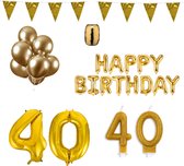 40 jaar Verjaardag Versiering Pakket Goud