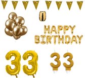 33 jaar Verjaardag Versiering Pakket Goud