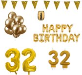 32 jaar Verjaardag Versiering Pakket Goud