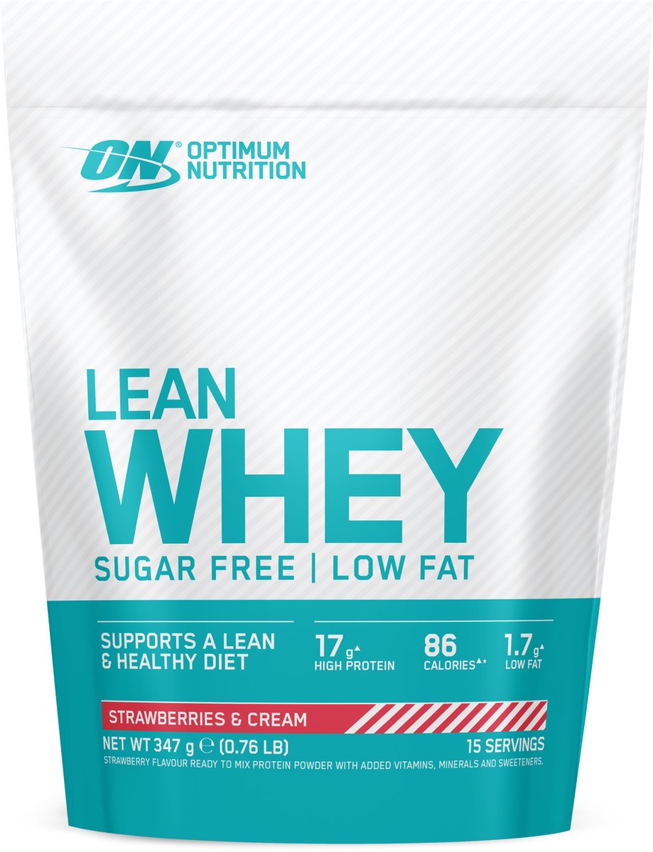Optimum Nutrition Lean Whey - Proteine Poeder - Strawberry - Low Fat en Suikervrij - Eiwitshake - 347 gram (15 shakes)