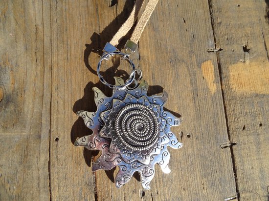 2 Love it Zon - Collier - Cuir - Acier inoxydable - Argent tibétain - Longueur 70 cm - Ibizastyle - Marron - Argenté