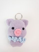 Amigurumi sleutelhanger met varken - Handgemaakt - Zacht- Schattig - geschenk -