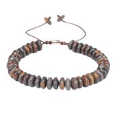 Marama - herenarmband Labradoriet Disc - verstelbare armband - edelsteen - vegan