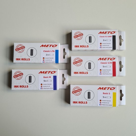 METO Kleurrollen voor METO Classic S & M/ProLine S & M, professionele handlabels 9506060 (voor 26 x 12 mm & 26 x 16 mm etiketten) 5 stuks, zwart