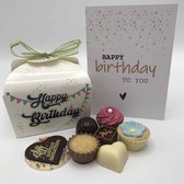Cho-lala doosje bonbons Happy Birthday - chocoladecadeau - 250 gram chocolade bonbons - verjaardag