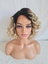 Braziliaanse Remy pruik 22 inch P6613 blonde steil haren -menselijke haren - real human hair wig met pony