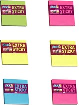 Lot de 6 blocs-notes Stick'n Extra Sticky Notes - 76x76mm - 90 feuilles de mémo par bloc
